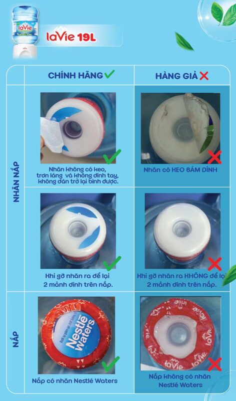 Cách phân biệt nước lavie thật giả