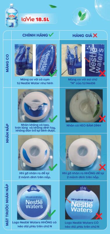 Phân biệt nước lavie thật giả